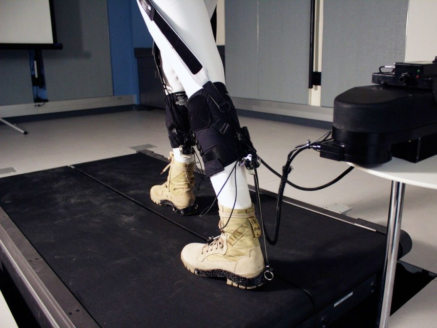 The exosuit assists the ankle is transferring energy at the perfect motion to reduce energy expidenture by 23%. (Harvard Biodesign Lab)