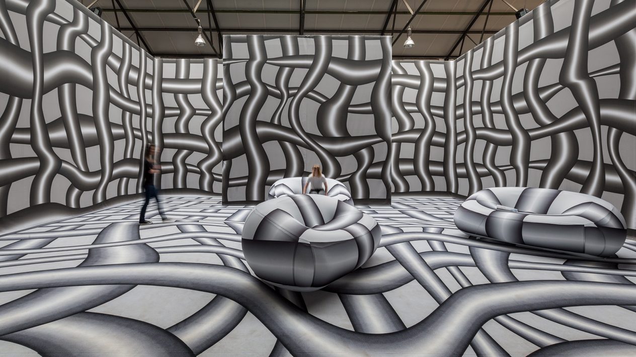 Peter Kogler Uses Optical Illusions to Transform Museums Into Works of Art