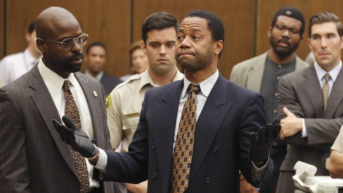 From left: Sterling K. Brown as Christopher Darden, Cuba Gooding, Jr. as O.J. Simpson 'The People v. O.J. Simpson: American Crime Story'. (Ray Mickshaw/FX)