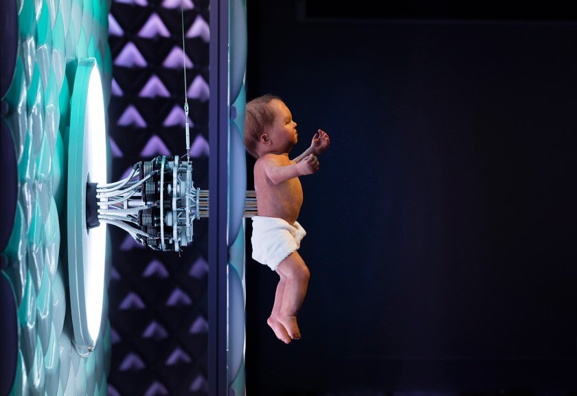 Animatronic baby on display in the Robots exhibition (Plastiques Photography, courtesy of the Science Museum)