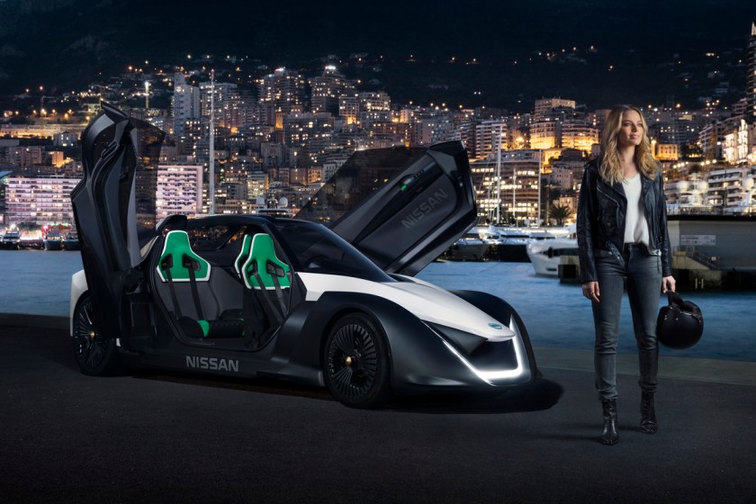 Actor Margot Robbie has been revealed as Nissan’s new electric vehicle (EV) ambassador by racing the carmaker’s radical all-electric BladeGlider sports car around the world-famous Monaco Grand Prix circuit, at midnight. (Nissan)