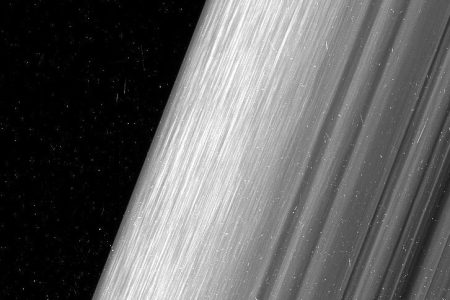 This image shows a region in Saturn's outer B ring. NASA's Cassini spacecraft viewed this area at a level of detail twice as high as it had ever been observed before NASA/JPL-Caltech/Space Science Institute)