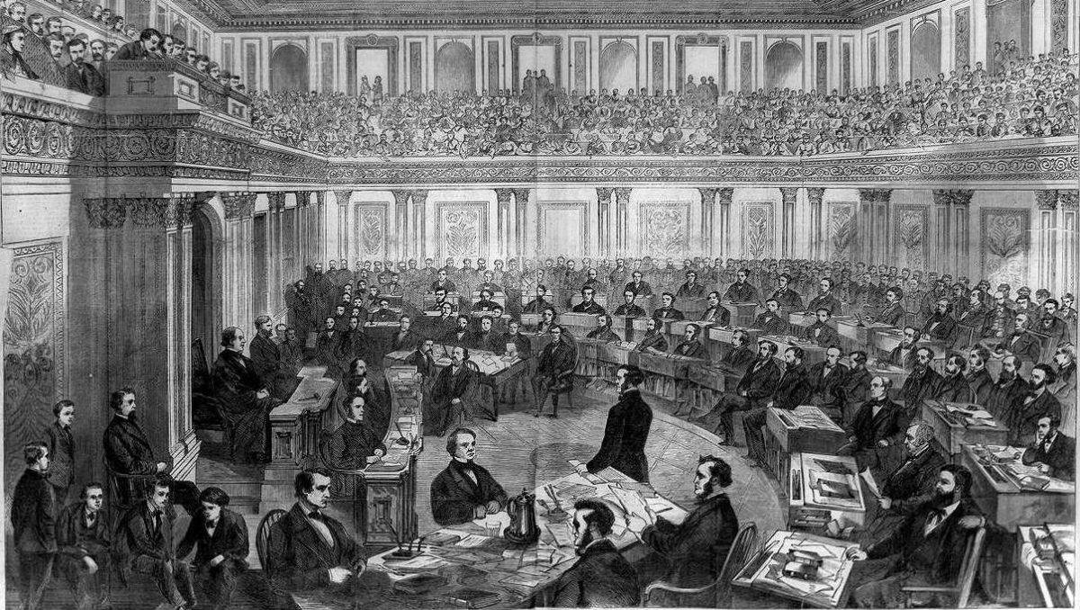 The Senate as a Court of Impeachment for the Trial of Andrew Johnson in 1868 (Library of Congress)