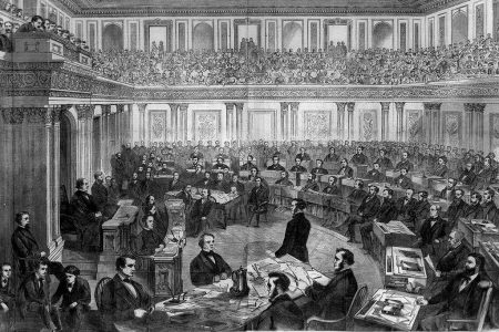 The Senate as a Court of Impeachment for the Trial of Andrew Johnson in 1868 (Library of Congress)