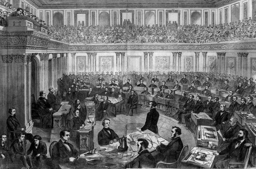 The Senate as a Court of Impeachment for the Trial of Andrew Johnson in 1868 (Library of Congress)