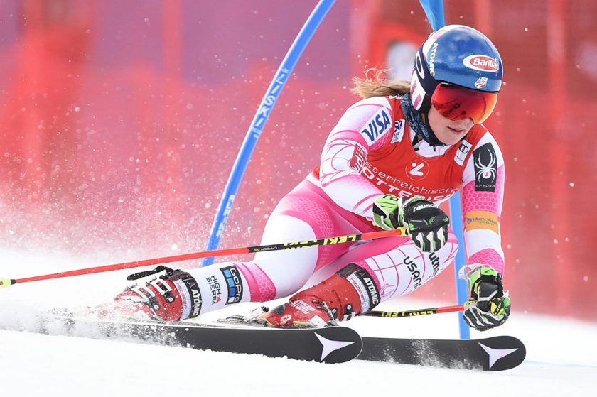 Mikaela Shiffrin performs at the FIS Alpine Skiing World Cup in Semmering, Austria on December 27, 2016. (Erich Spiess/ASP/Red Bull Content Pool)