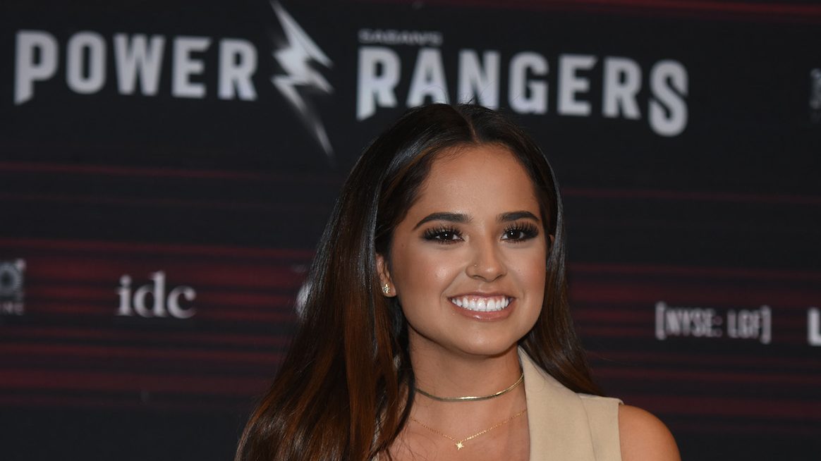 Becky G is seen smiling during the Power Rangers film press conference at St. Regis Hotel on March 15, 2017 in Mexico City, Mexico (Photo by Carlos Tischler/NurPhoto via Getty Images)