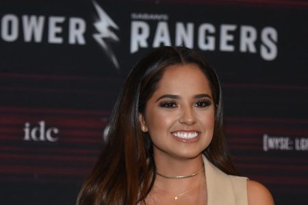Becky G is seen smiling during the Power Rangers film press conference at St. Regis Hotel on March 15, 2017 in Mexico City, Mexico (Photo by Carlos Tischler/NurPhoto via Getty Images)