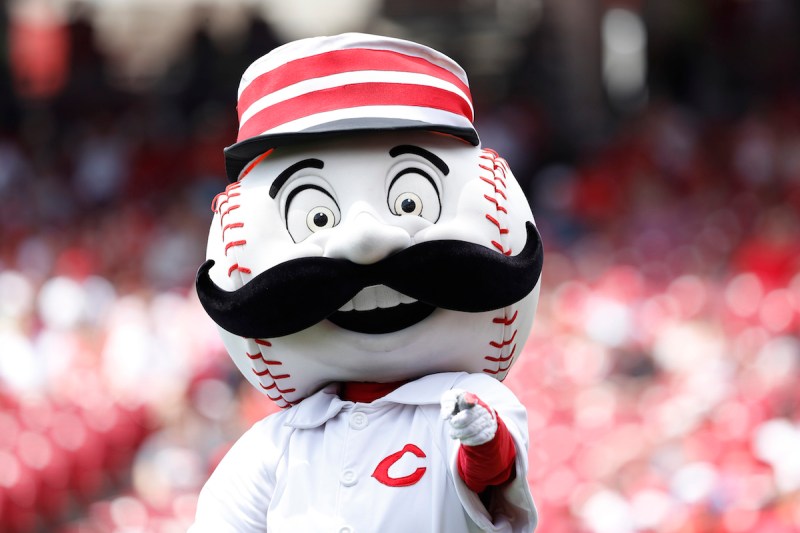 CINCINNATI, OH - JULY 17: Cincinnati Reds mascot Mr. Redlegs is seen during the game against the Milwaukee Brewers at Great American Ball Park on July 17, 2016 in Cincinnati, Ohio. The Reds defeated the Brewers 1-0. (Photo by Joe Robbins/Getty Images) *** Local Caption ***