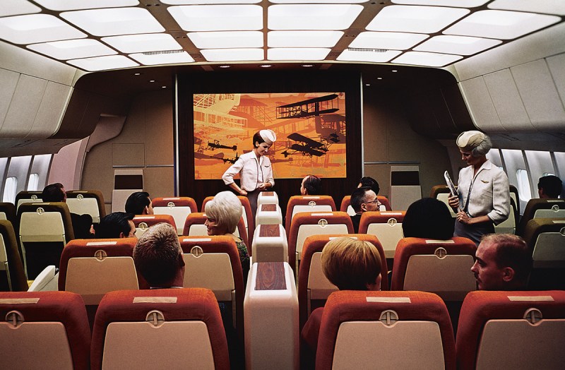 The cabin of a Lockheed L-1011 TriStar prototype, 1968 (Rolls Press/Popperfoto/Getty Images)