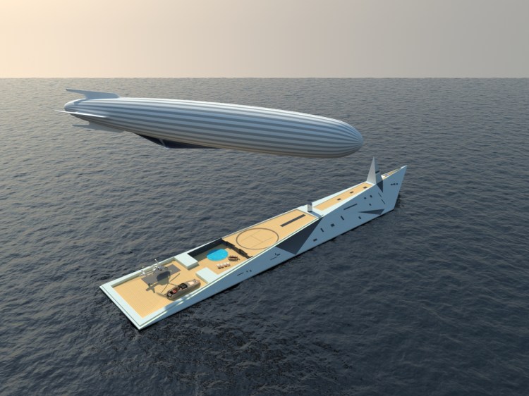 Zeppelin Container Ship Designer Dreams Up Superyacht That Doubles as Zeppelin Terminal ...