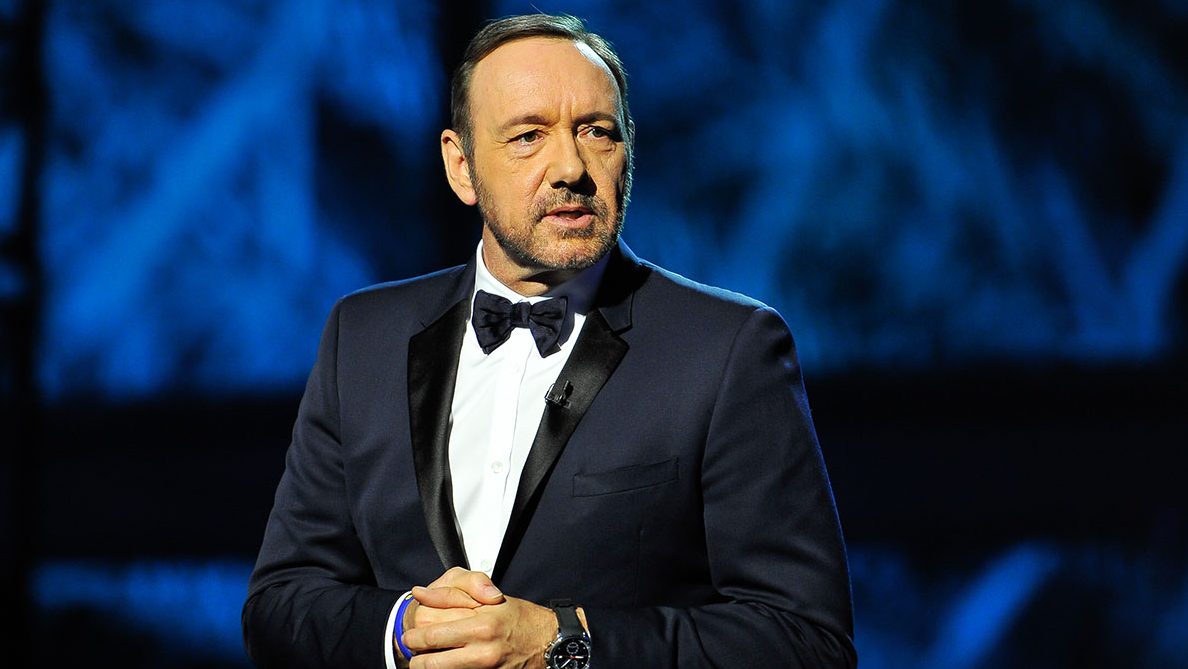 Kevin Spacey hosts the 2014 Breakthrough Prizes Awarded in Fundamental Physics and Life Sciences Ceremony at NASA Ames Research Center in California. (Photo by Steve Jennings/Getty Images for MerchantCantos)