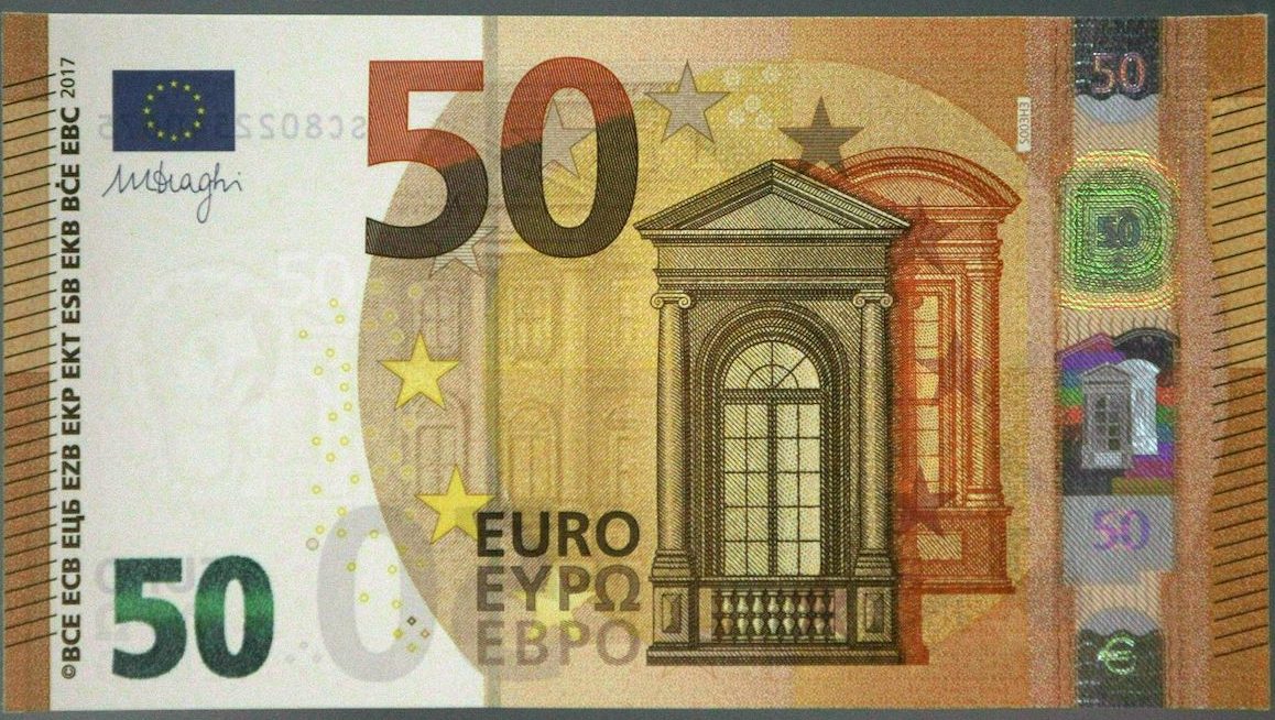 A new 50 euro banknote is presented at the European Central Bank (ECB) in Frankfurt am Main, western Germany, on July 5, 2016. / AFP / DANIEL ROLAND        (Photo credit should read DANIEL ROLAND/AFP/Getty Images)