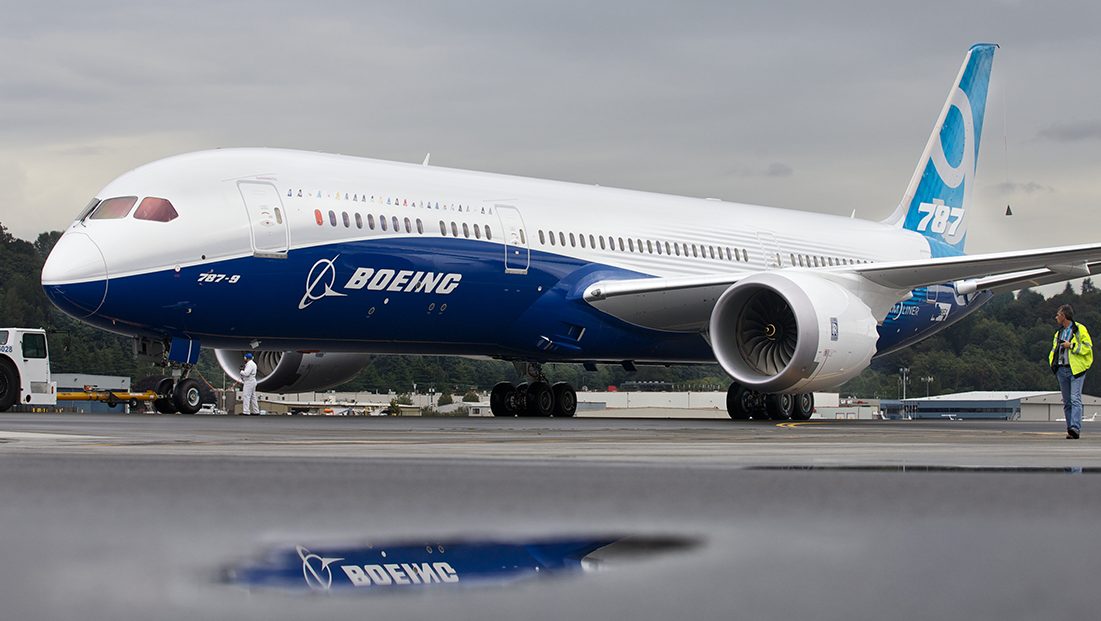 SEATTLE, WASHINGTON  - SEPTEMBER 17: A Boeing 787-9 Dreamliner taxis after concluding its first flight September 17, 2013 at Boeing Field in Seattle, Washington. The 787-9 is twenty feet longer than the original 787-8, can carry more passengers and more fuel. (Stephen Brashear/Getty Images)