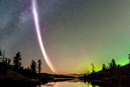 Thanks to scientists, citizen scientists, ground-based imagers and ESA’s magnetic field Swarm mission, this purple streak of light in the night sky has been discovered. Originally thought to be a ‘proton arc’, this strange feature has been called Steve. While there is still a lot to learn about Steve, the electric field instrument carried on the Swarm mission has measured it. Flying through Steve, the temperature 300 km above Earth’s surface jumped by 3000°C and the data revealed a 25 km-wide ribbon of gas flowing westward at about 6 km/s compared to a speed of about 10 m/s either side of the ribbon. (Dave Markel Photography/ESA)