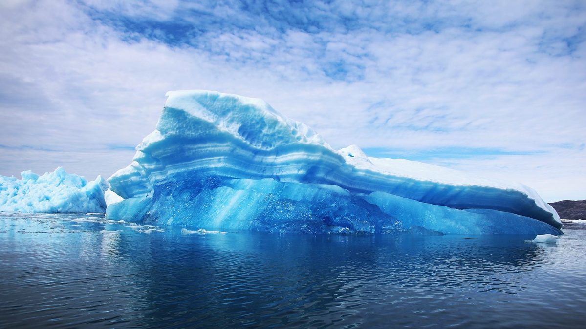 Calved icebergs in Greenland, where scientists continue to study rising global temperatures.