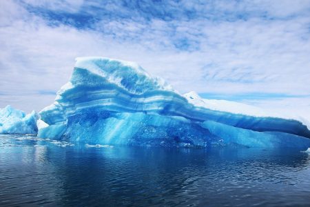 Calved icebergs in Greenland, where scientists continue to study rising global temperatures.