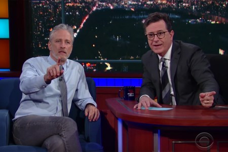 Jon Stewart and Stephen Colbert on 'The Late Show.'