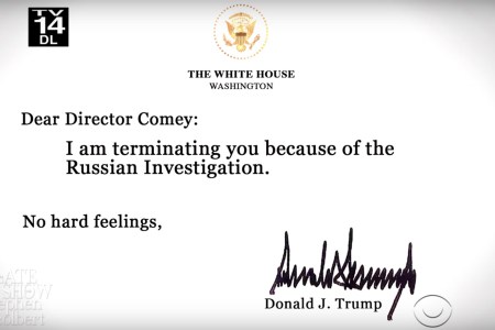 Colbert's mock Comey letters.