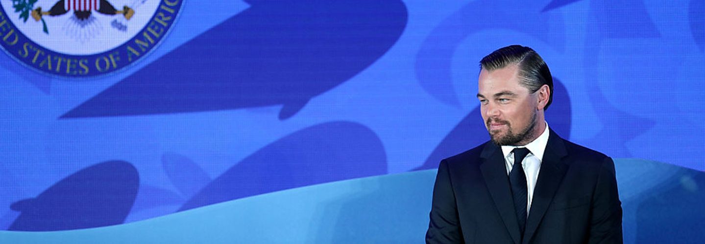 Leonardo DiCaprio prepares to announce the launch of the Global Fishing Watch.