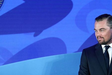 Leonardo DiCaprio prepares to announce the launch of the Global Fishing Watch.