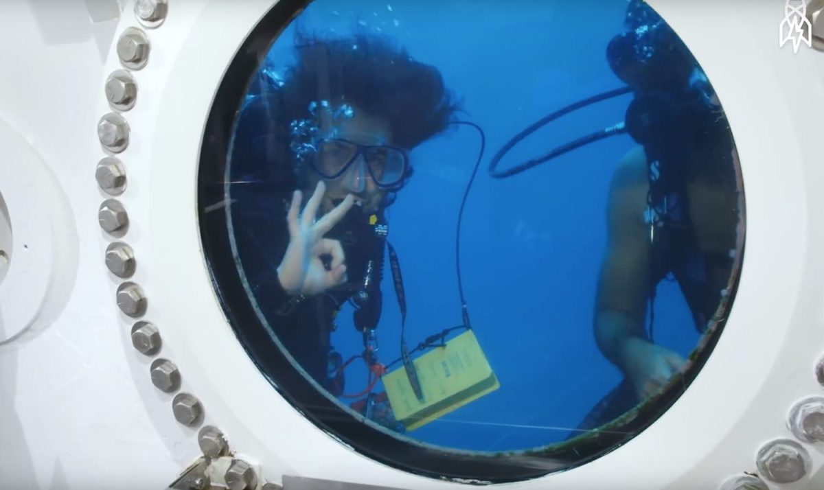Aquanauts at the Florida International Aquarius research laboratory.