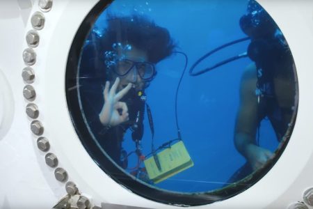 Aquanauts at the Florida International Aquarius research laboratory.