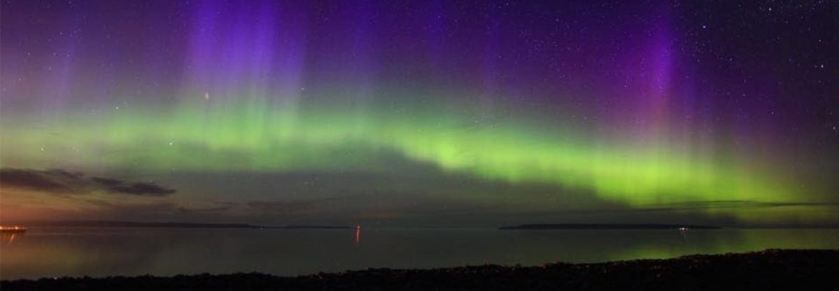 Northern Lights seen from Big Bay, Ontario.