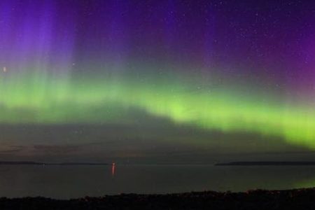 Northern Lights seen from Big Bay, Ontario.