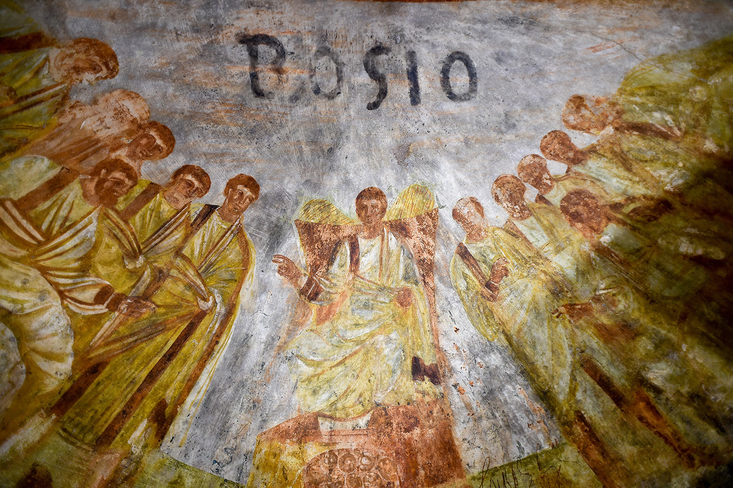 Restored fresco in Santa Domitilla