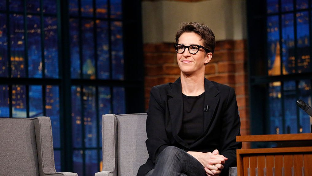 Political commentator Rachel Maddow during an interview with Seth Meyers (Photo by: Lloyd Bishop/NBC/NBCU Photo Bank via Getty Images)