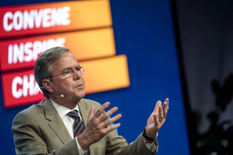 Jeb Bush, former Governor of Florida, speaks at the Milken Institute Global Conference in Beverly Hills, California, U.S., on Monday, May 1, 2017. The conference is a unique setting that convenes individuals with the capital, power and influence to move the world forward meet face-to-face with those whose expertise and creativity are reinventing industry, philanthropy and media. Photographer: David Paul Morris/Bloomberg via Getty Images