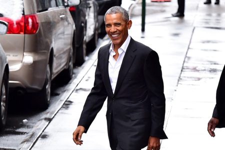 Barack Obama leaves Upland restaurant on March 10, 2017 in New York City.  (James Devaney/GC Images)