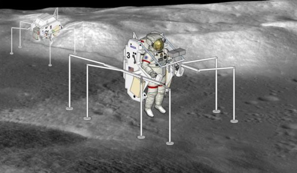 The "Spider Flyer-Walker suit" would eliminate the need for a rover or lander.
(Lockheed Martin)