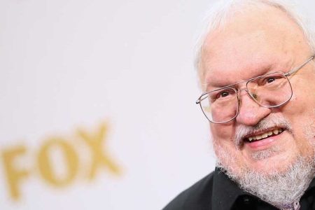 Writer/producer George R.R. Martin, winner of the award for Outstanding Drama Series for 'Game of Thrones', poses in the press room at the 67th Annual Primetime Emmy Awards at Microsoft Theater on September 20, 2015 in Los Angeles, California. (Mark Davis/Getty Images)