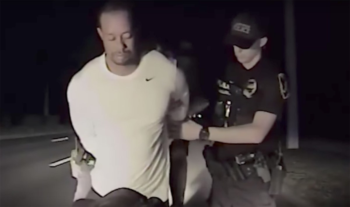 Tiger Woods under arrest for a DUI in Jupiter, Florida.