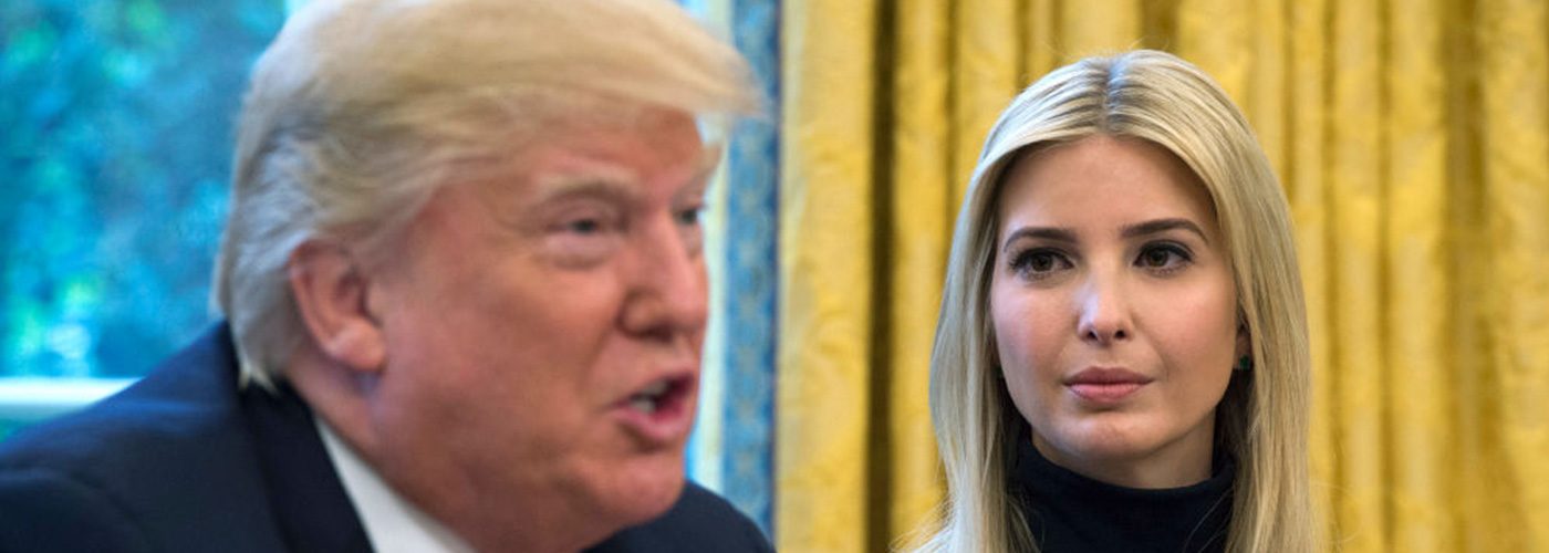 President Donald Trump and his daughter, Ivanka, pictured in the Oval Office.