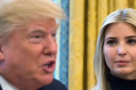 President Donald Trump and his daughter, Ivanka, pictured in the Oval Office.