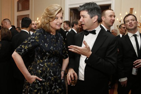Arianna Huffington and Travis Kalanick.