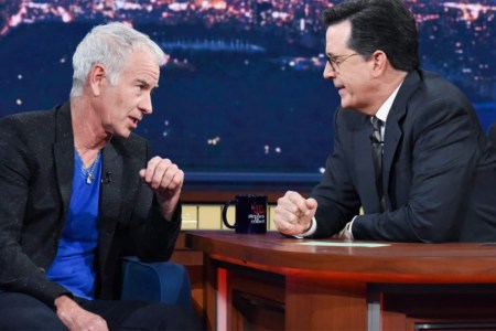 John McEnroe on the Late Show with Stephen Colbert. June 27, 2017. (YouTube/CBS)