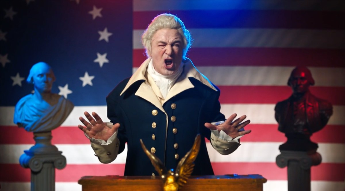 Alec Baldwin as George Washington. (Spike TV/YouTube)