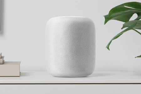 At just under 7 inches tall, HomePod can be placed almost anywhere in the home and is available in white and space gray. (Apple)