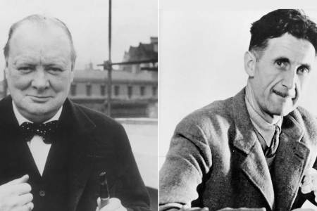 Winston Churchill, left, and George Orwell, right, had more in common than one might think. (Getty Images)