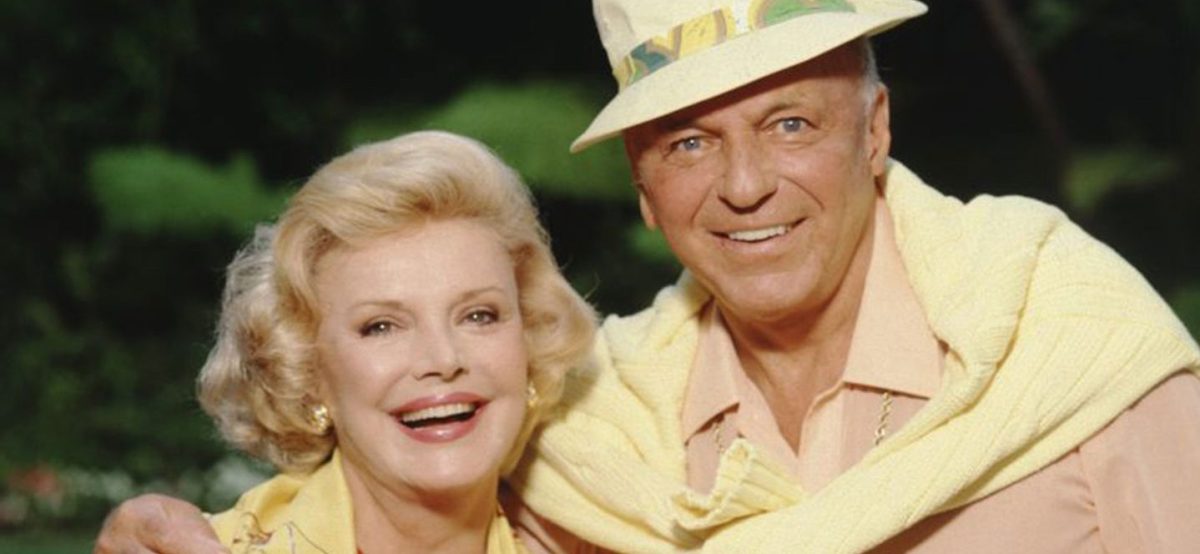 Singer Frank Sinatra and Barbara Sinatra pose for a portrait in 1990 in Los Angeles, California. (Photo by Harry Langdon/Getty Images)