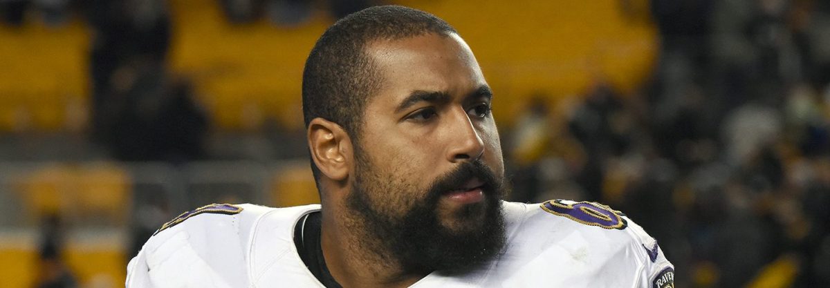 Offensive lineman John Urschel #64 of the Baltimore Ravens announced his early retirement following a CTE study.