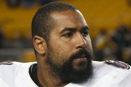 Offensive lineman John Urschel #64 of the Baltimore Ravens announced his early retirement following a CTE study.