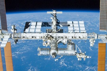 The International Space Station is featured in this image photographed by an STS-132 crew member on board the Space Shuttle Atlantis after the station and shuttle began their post-undocking relative separation. (Photo Courtesy of NASA)