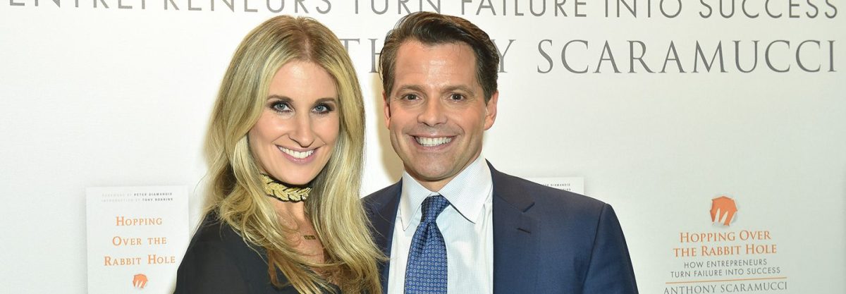 Deidre Scaramucci and Anthony Scaramucci attend "Hopping Over the Rabbit Hole" Anthony Scaramucci Book Party on October 27, 2016 in New York City.
