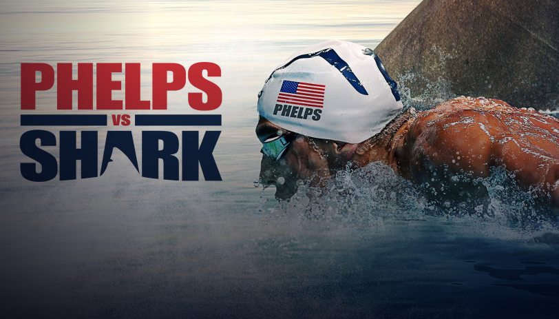 A screengrab of Discovery Channel's advertisement for "Phelps Vs. Shark." (Discovery)