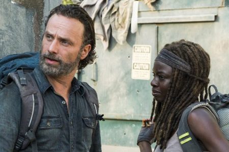 Andrew Lincoln and Danai Gurira in The Walking Dead. Lincoln spent months in Georgia before filming to pick up a the dialect. He is one of many Hollywood stars who need to learn new dialects before shows, since he is British.
